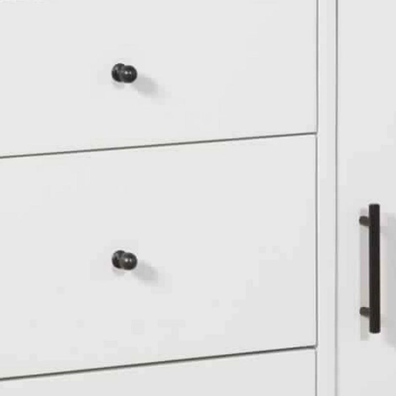 Solid Wood Wooden Accent Cabinet with 3 Drawers and 1 Door, White Bed - image 2