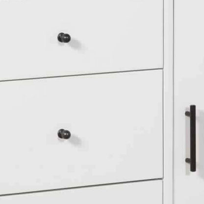 Solid Wood Wooden Accent Cabinet with 3 Drawers and 1 Door, White Bed - image 2