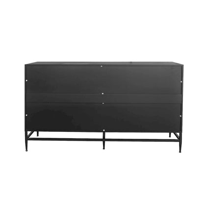 Accent Black Lacquered 4-Door Wooden Sideboard Buffet Server Cabinet
