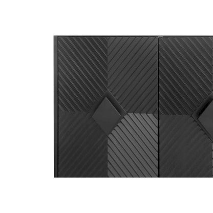 Accent Black Lacquered 4-Door Wooden Sideboard Buffet Server Cabinet