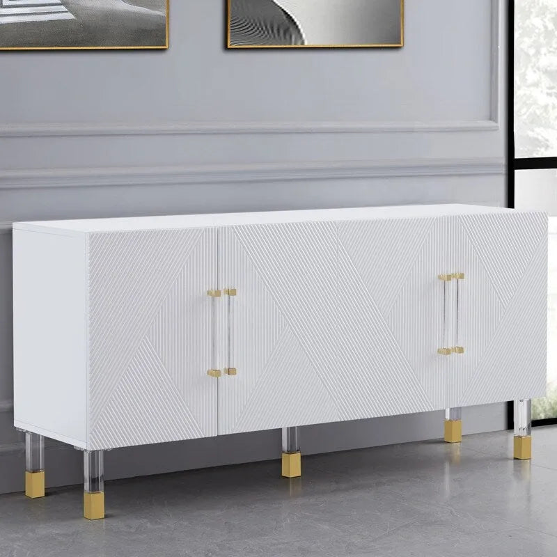 Engineered Wood Master Furniture Lawson 64 Sideboard with Acrylic Legs - image 2