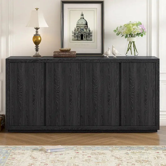 Distinctive Features of a Four-Door Cabinet Sideboard with Ash Veneer suitable for Hallway, Entryway, Living Room