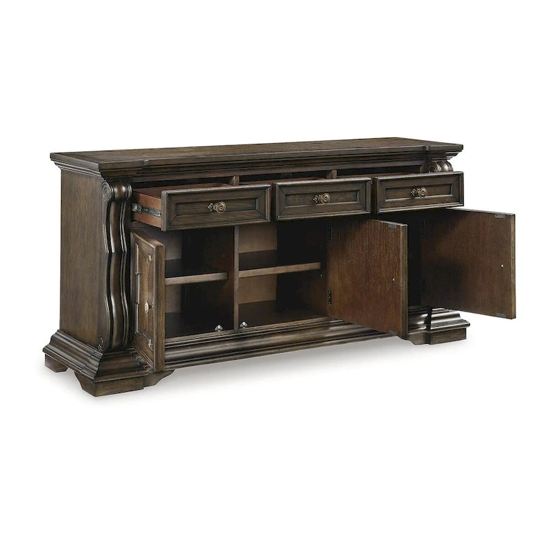 Engineered Wood by Maylee Dark Brown Dining Buffet - 71.63 W x 20.75 D x 34.38 H Cabinet - image 3