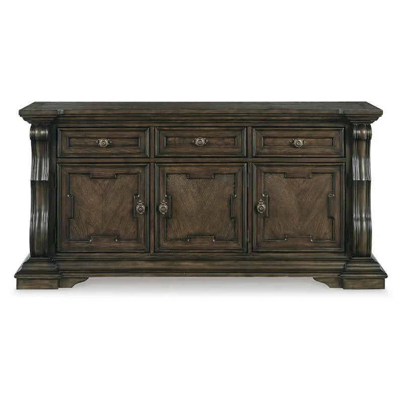 Engineered Wood by Maylee Dark Brown Dining Buffet - 71.63 W x 20.75 D x 34.38 H Cabinet - image 4