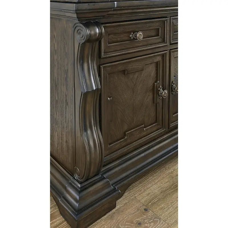Engineered Wood by Maylee Dark Brown Dining Buffet - 71.63 W x 20.75 D x 34.38 H Cabinet - image 6