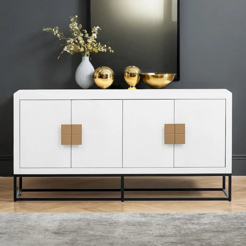 Light Luxury Designed Cabinet with Unique Support Legs and Adjustable Shelves, Suitable for Living Rooms, Corridors