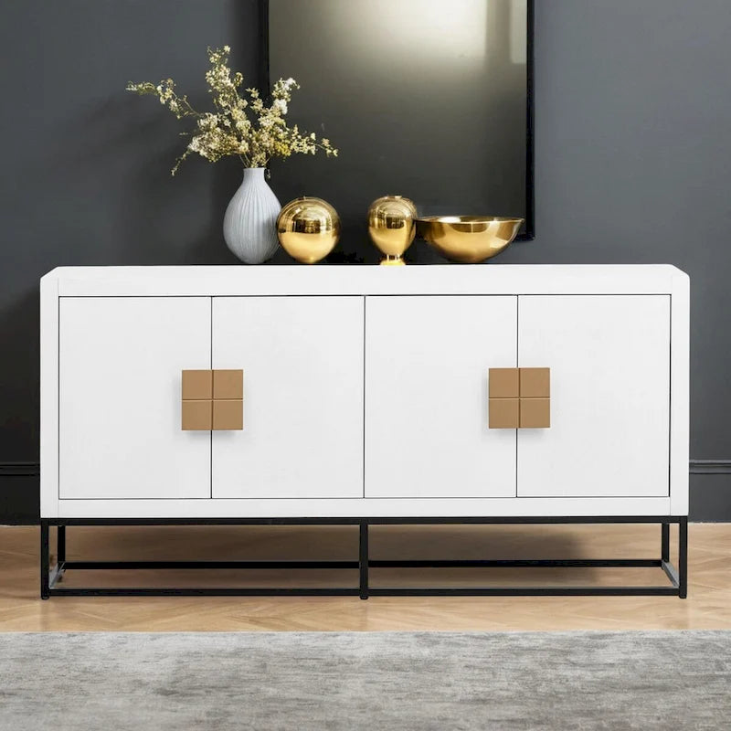 Light Luxury Designed Cabinet with Unique Support Legs and Adjustable Shelves, Suitable for Living Rooms, Corridors