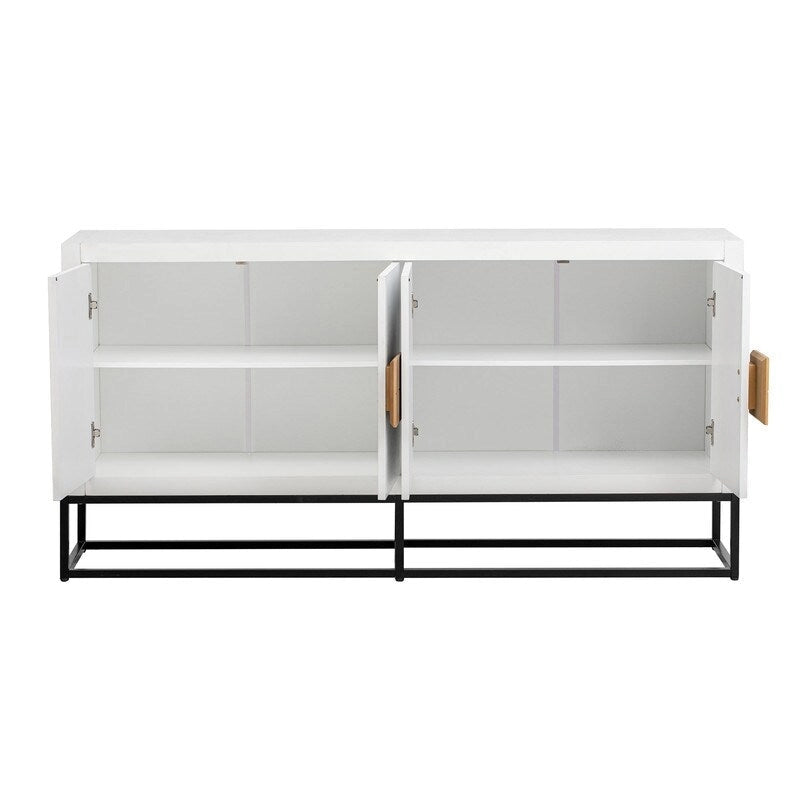 Light Luxury Designed Cabinet with Unique Support Legs and Adjustable Shelves, Suitable for Living Rooms, Corridors