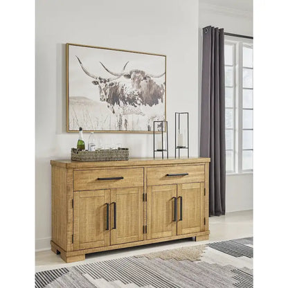 Engineered Wood by Havonplane Brown Dining Server - 65.88W x 19D x 36.13H Cabinet - image 1
