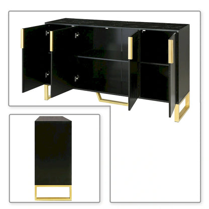 Modern Stylish Freestanding Wooden Sideboard with Imitation Marble Sticker TableTop