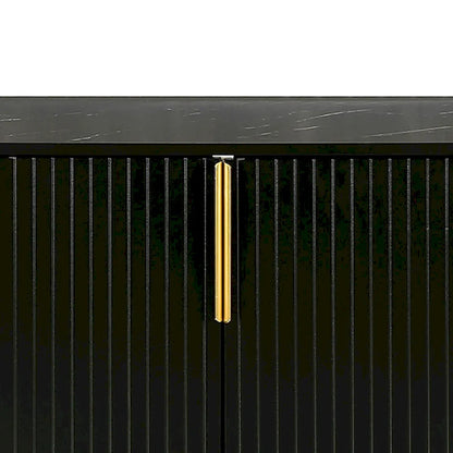 Modern Stylish Freestanding Wooden Sideboard with Imitation Marble Sticker TableTop