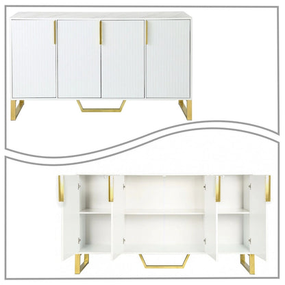 Modern Stylish Freestanding Wooden Sideboard with Imitation Marble Sticker TableTop
