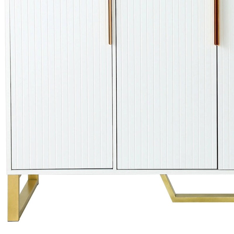 Modern Stylish Freestanding Wooden Sideboard with Imitation Marble Sticker TableTop