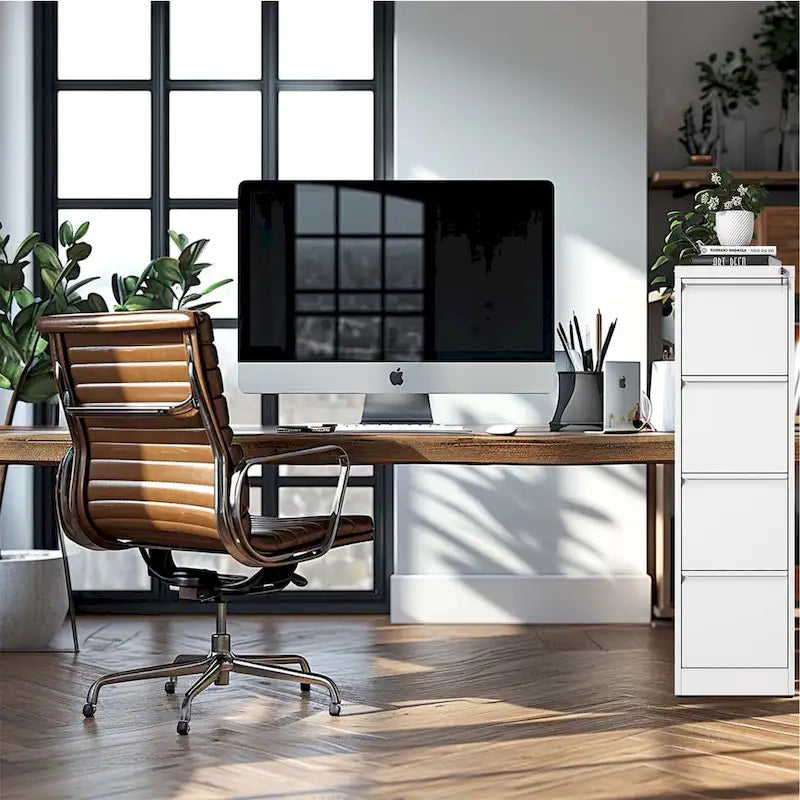 4 Drawer Metal Vertical File Cabinet with Lock