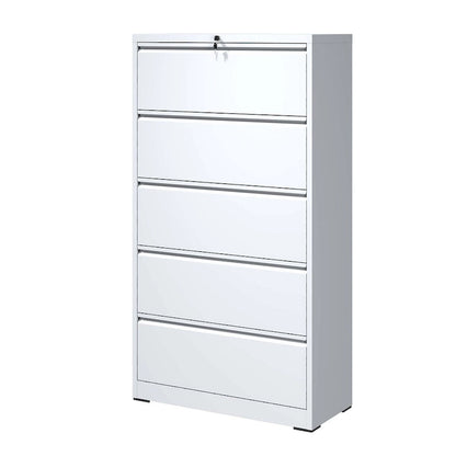 5 Drawer Metal Lateral File Cabinet,Filing Cabinet with Lock,Lockable File Cabinet for Home Office,Locking Metal File Cabinet