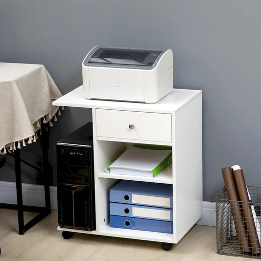 Rolling File Cabinet Cart,Mobile Printer Stand with Adjustable Shelf,Drawer and CPU Stand
