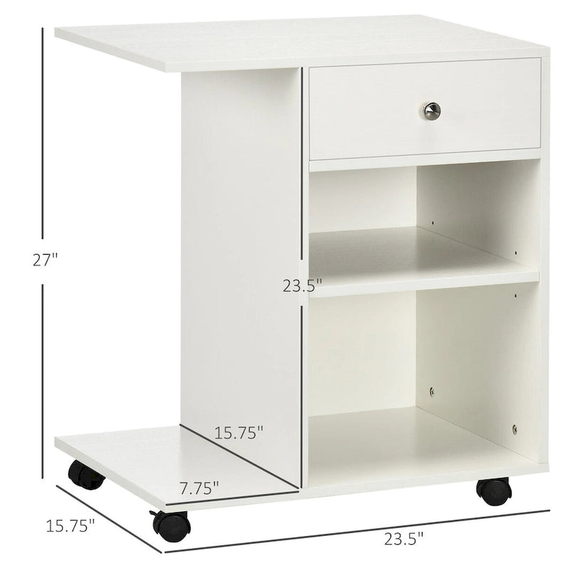 Rolling File Cabinet Cart,Mobile Printer Stand with Adjustable Shelf,Drawer and CPU Stand