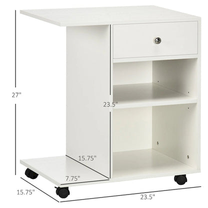 Rolling File Cabinet Cart,Mobile Printer Stand with Adjustable Shelf,Drawer and CPU Stand