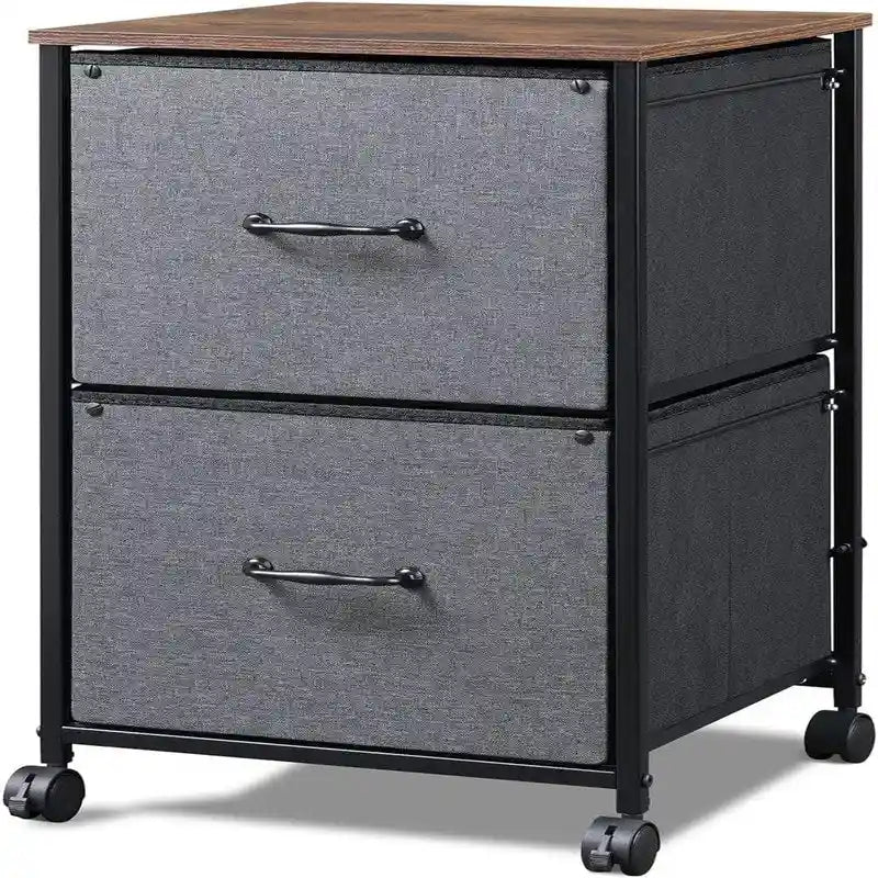 2 Drawer Mobile File Cabinet - 15.7D x 15.4W x 26.8H