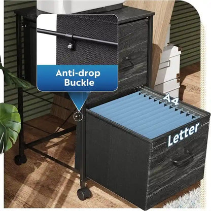 2 Drawer Mobile File Cabinet - 15.7D x 15.4W x 26.8H