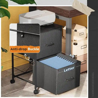 2 Drawer Mobile File Cabinet - 15.7D x 15.4W x 26.8H