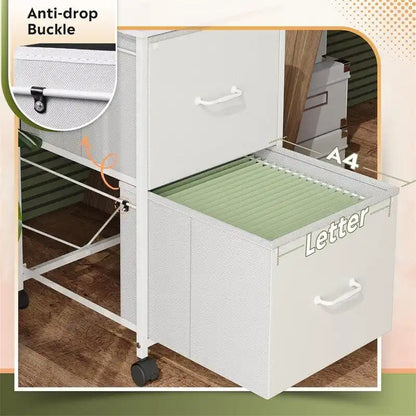2 Drawer Mobile File Cabinet - 15.7D x 15.4W x 26.8H