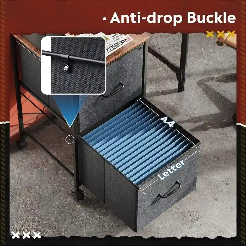 2 Drawer Mobile File Cabinet - 15.7D x 15.4W x 26.8H