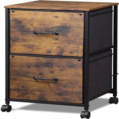 2 Drawer Mobile File Cabinet - 15.7D x 15.4W x 26.8H