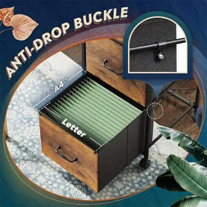 2 Drawer Mobile File Cabinet - 15.7D x 15.4W x 26.8H