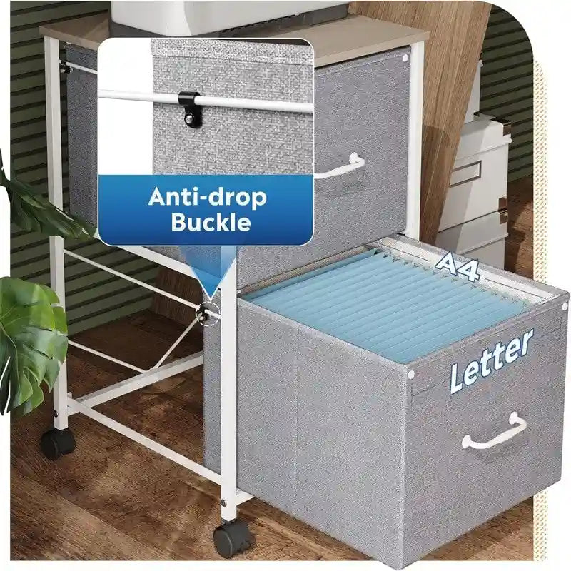2 Drawer Mobile File Cabinet - 15.7D x 15.4W x 26.8H