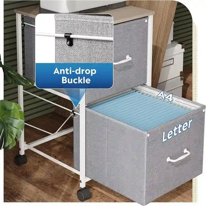 2 Drawer Mobile File Cabinet - 15.7D x 15.4W x 26.8H