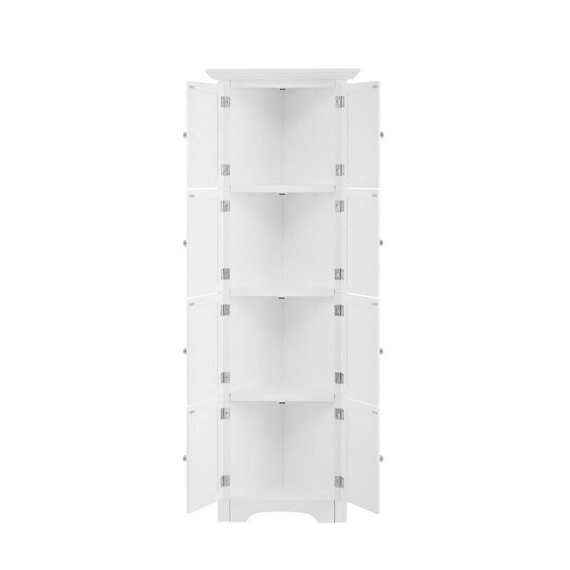 Modern Tall Bathroom Storage Cabinet with Doors and 4 Shelves for Living Room, Kitchen, Office, Bedroom