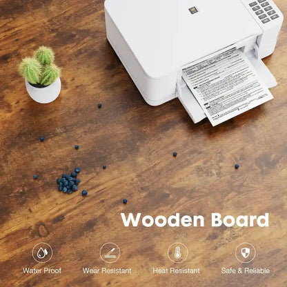 Mobile Lateral File Cabinet & Printer Stand with 3 Drawers and 2 Open Shelves