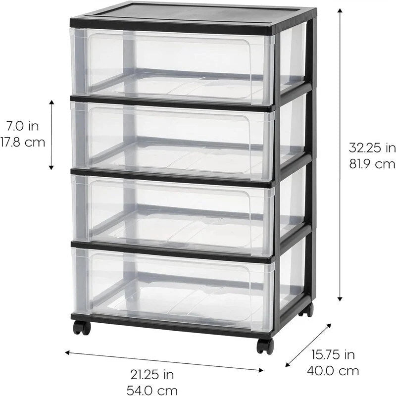 4 Drawer Wide Storage Drawer