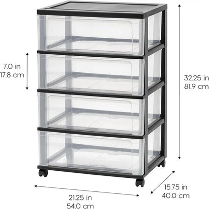 4 Drawer Wide Storage Drawer