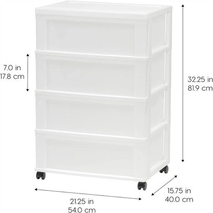 4 Drawer Wide Storage Drawer
