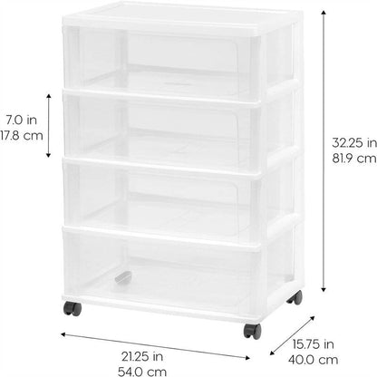4 Drawer Wide Storage Drawer