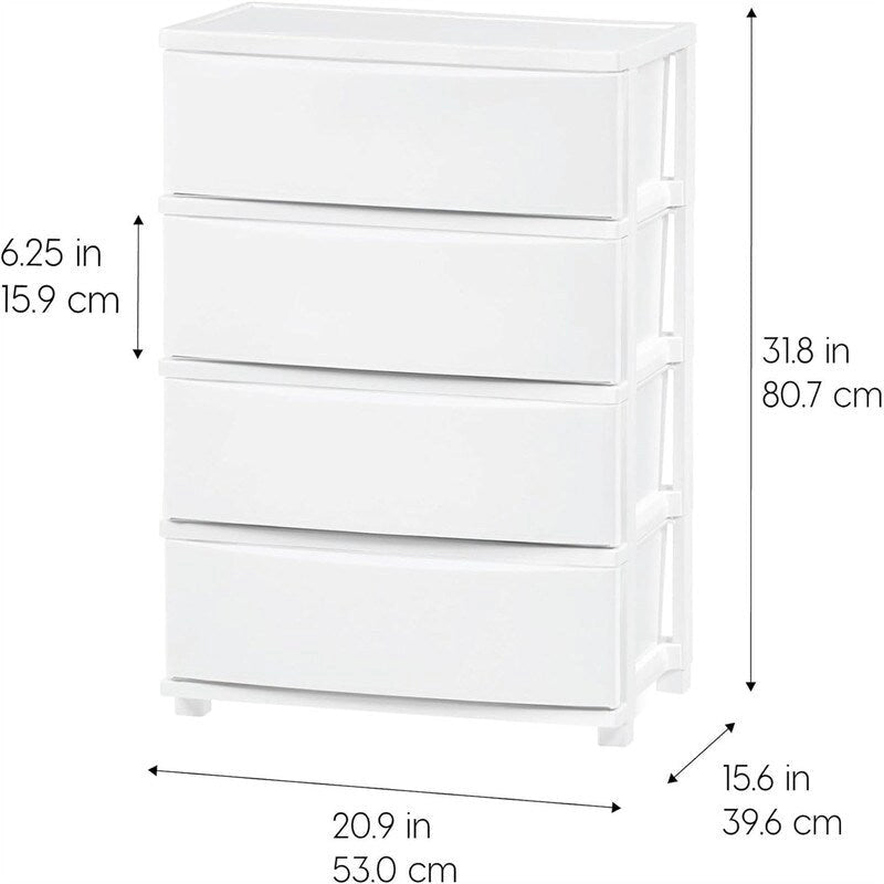 4 Drawer Wide Storage Drawer