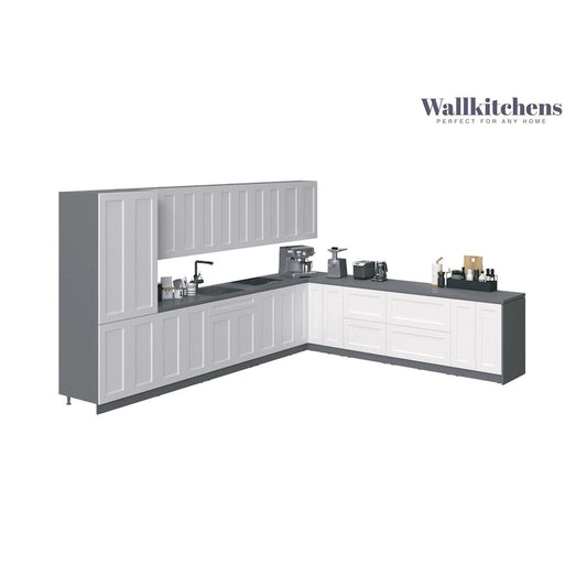 Kitchen Regal Collection White Matte Color Base Size 13Ft Wide - 156x127