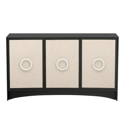 Curved Design Storage Cabinet with Adjustable shelves for Living rooms