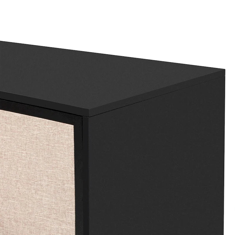 Curved Design Storage Cabinet with Adjustable shelves for Living rooms