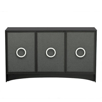 Curved Design Storage Cabinet with Adjustable shelves for Living rooms