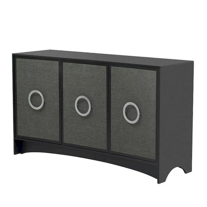 Curved Design Storage Cabinet with Adjustable shelves for Living rooms