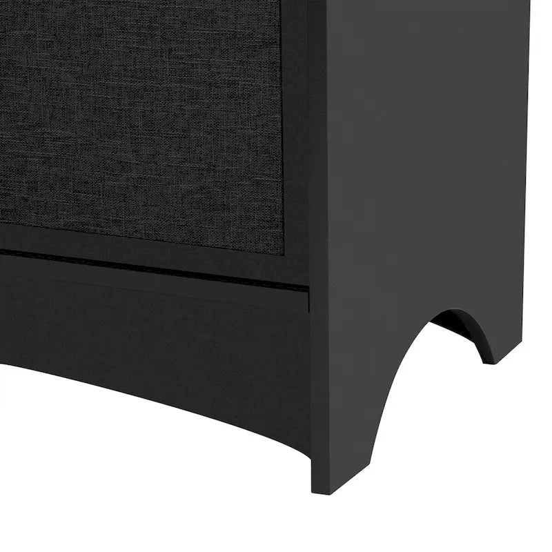 Curved Design Storage Cabinet with Adjustable shelves for Living rooms
