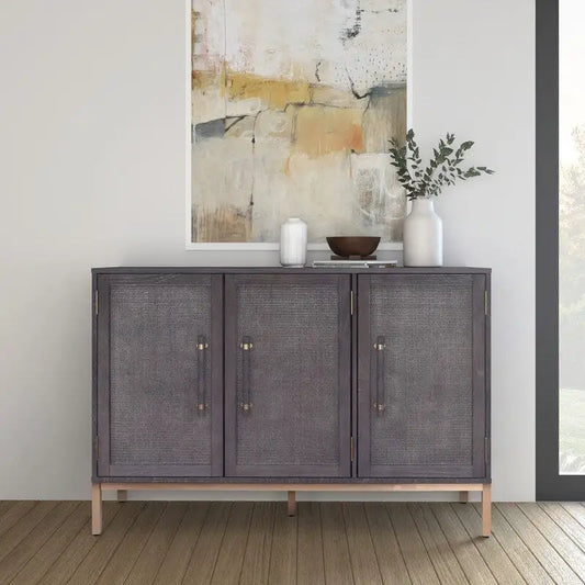 Sophia Antique Black 3 Door Cabinet