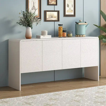 Minimalist Style 60 Inch Large Sideboard with 4 Doors