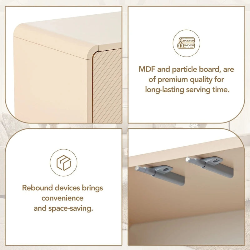 Minimalist Style 60 Inch Large Sideboard with 4 Doors