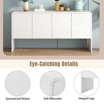 Minimalist Style 60 Inch Large Sideboard with 4 Doors