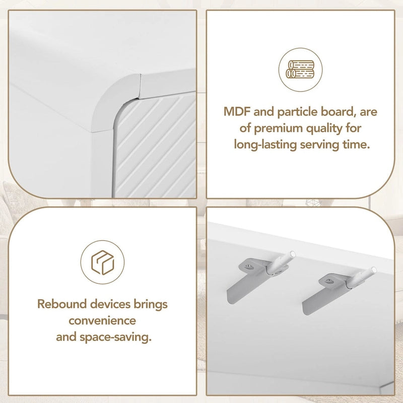 Minimalist Style 60 Inch Large Sideboard with 4 Doors