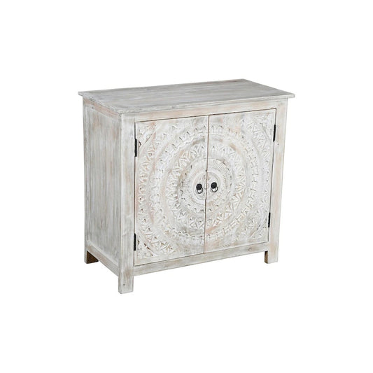 Booker Whitewash Hand Carved 2 Door Accent Cabinet